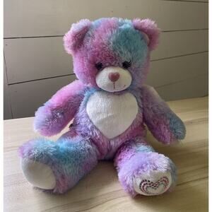 Build A Bear Workshop Pink Purple Blue Tye Dye Teddy Bear Plush 16" Tall